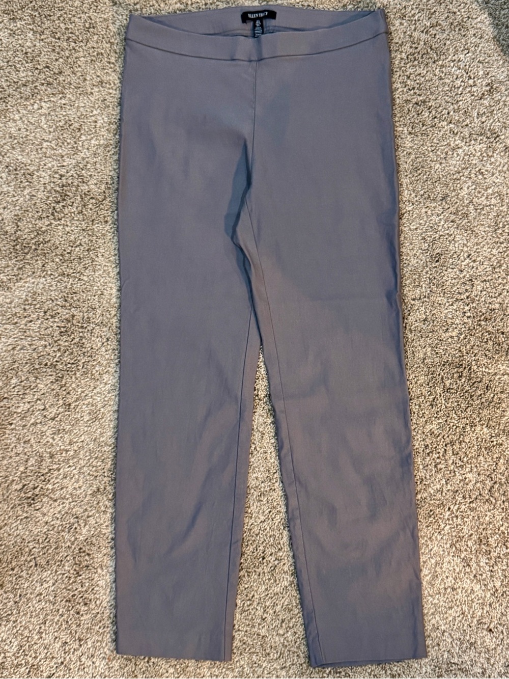 EUC Ellen Tracy light gray, pull-on stretch ankle pants, size Large.